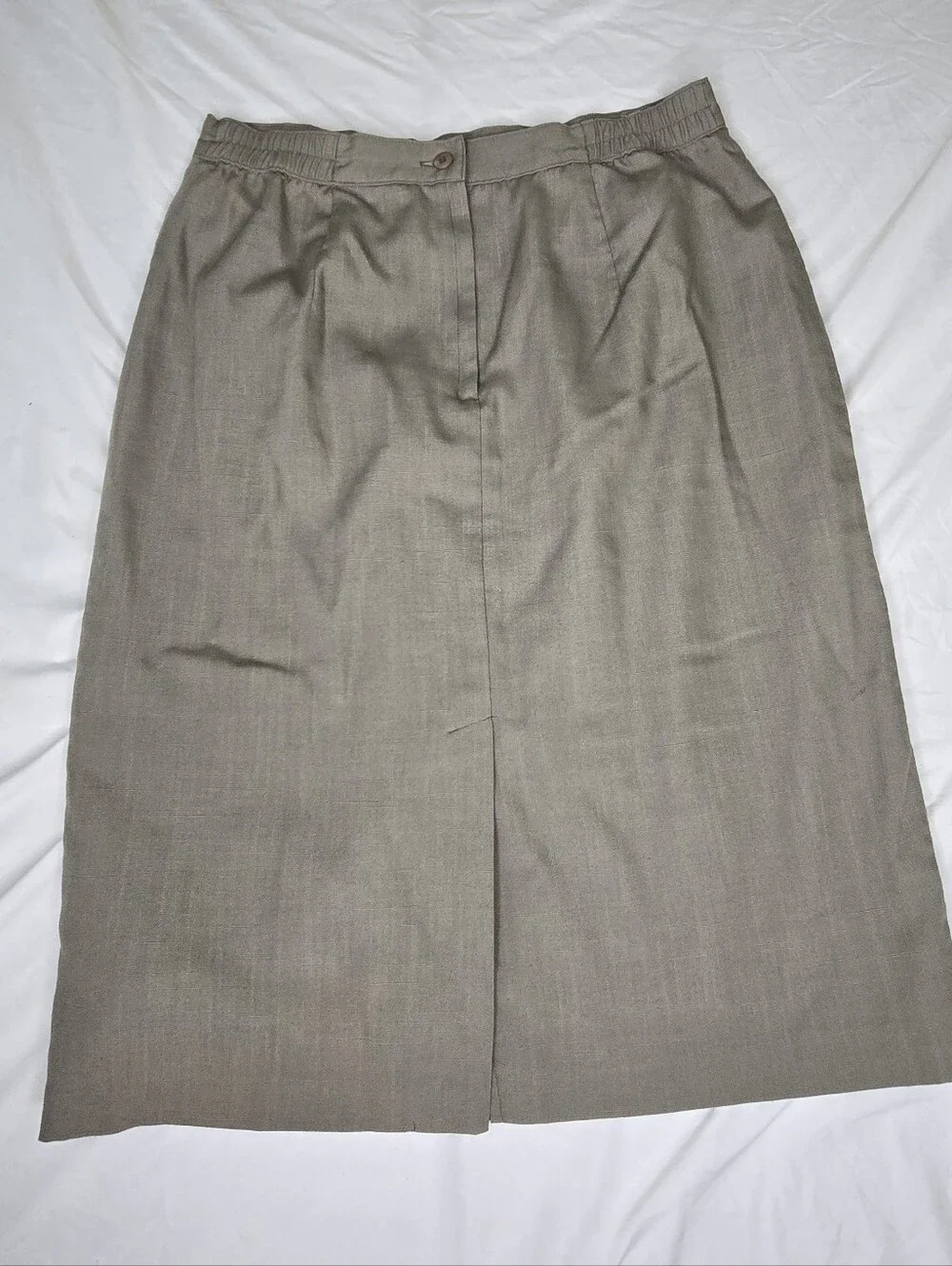 Vintage Prophecy Women’s Skirt Size 16 Taupe Beige A-Line Midi Button Front